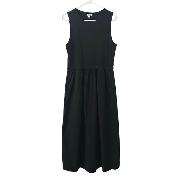 J. Crew Factory Women's Ribbed-Knit Mixy A-Line Midi Dress Black M Medium New - Picture 2 of 8